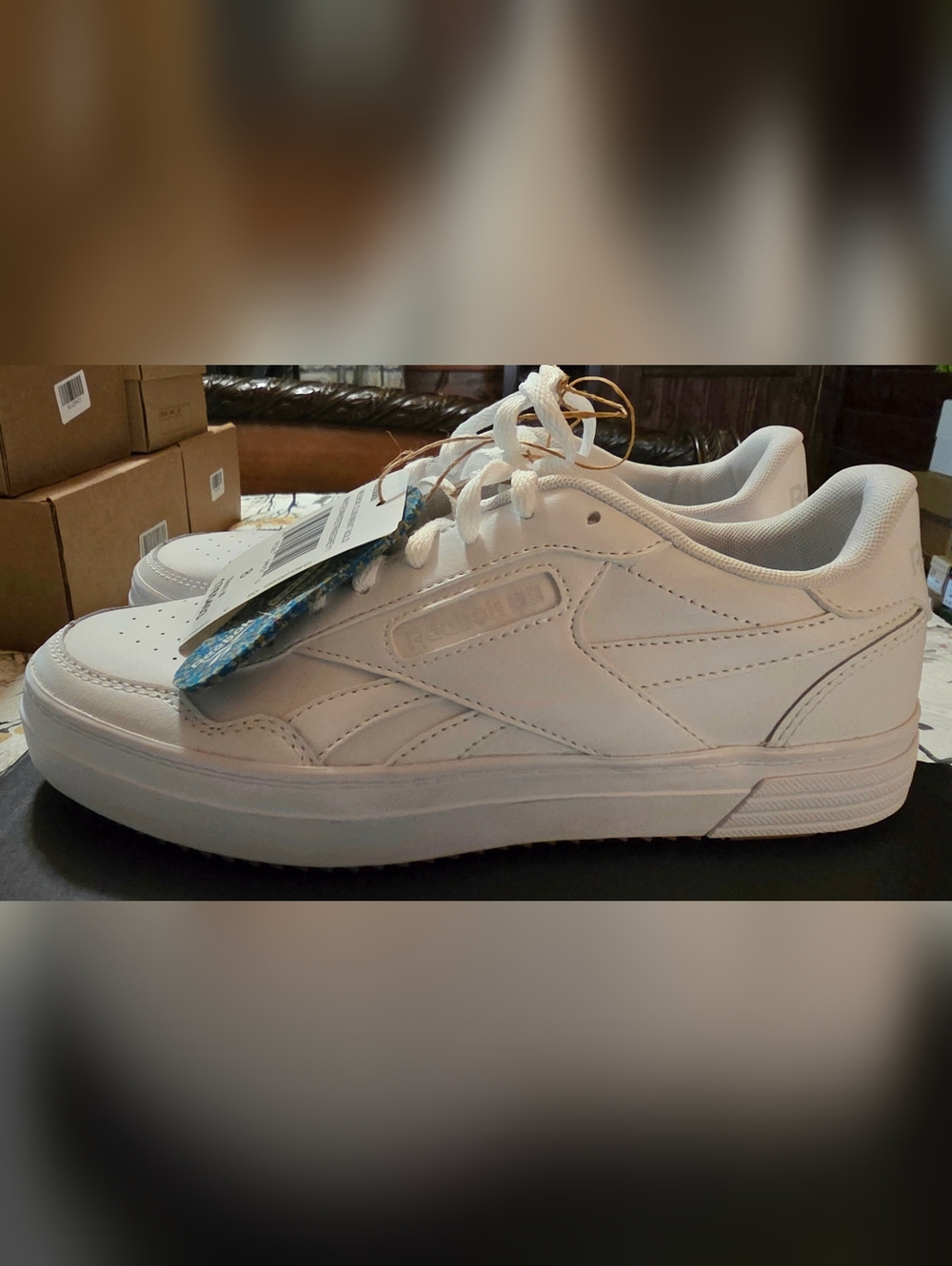 Reebok White Low-Top Leather Sneakers